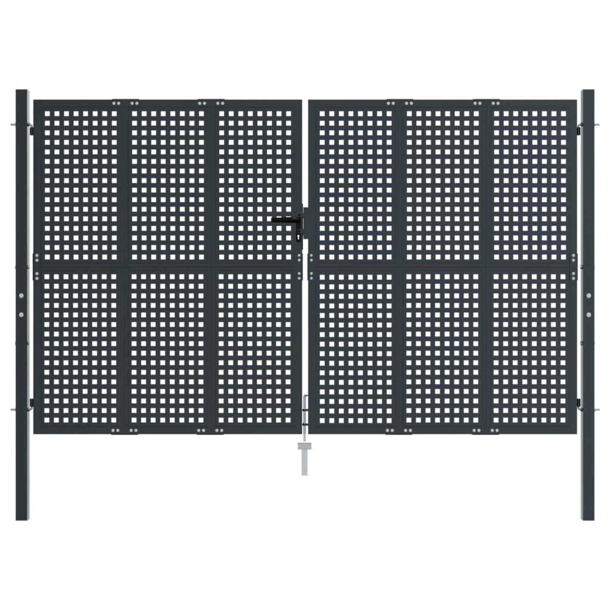 Voir la diapositive 3 : VIDAXL Portail de jardin anthracite 300x175 cm acier