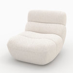 MAISON PAVANE Fauteuil en tissu bouclé blanc-Teddy