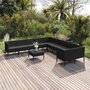 Voir la diapositive 1 : VIDAXL Salon de jardin 11 pcs avec coussins Resine tressee Noir