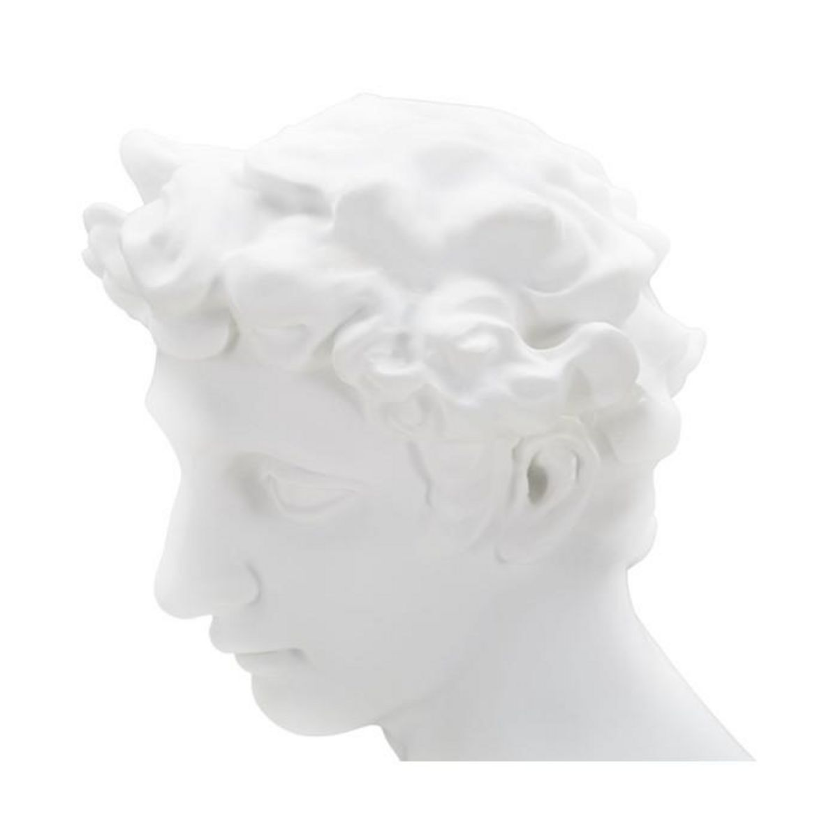 Paris Prix Statuette Tête Déco  Jeune Homme  30cm Blanc