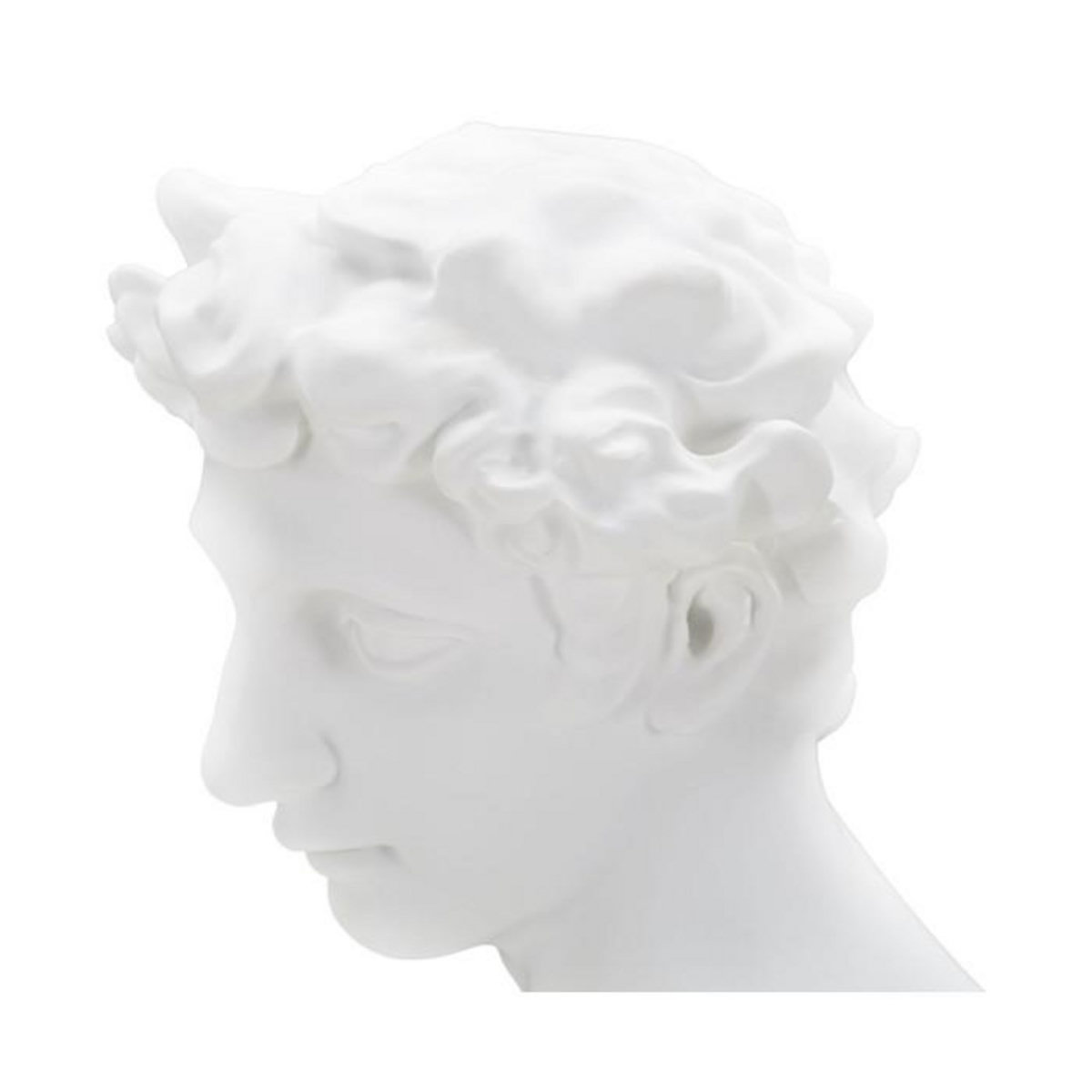 Paris Prix Statuette Tête Déco  Jeune Homme  30cm Blanc