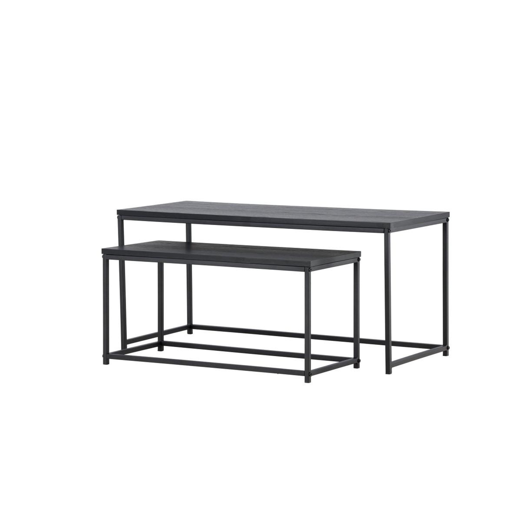Voir la diapositive 4 : Paris Prix Lot de 2 tables basses gigognes  mallan  100cm noir