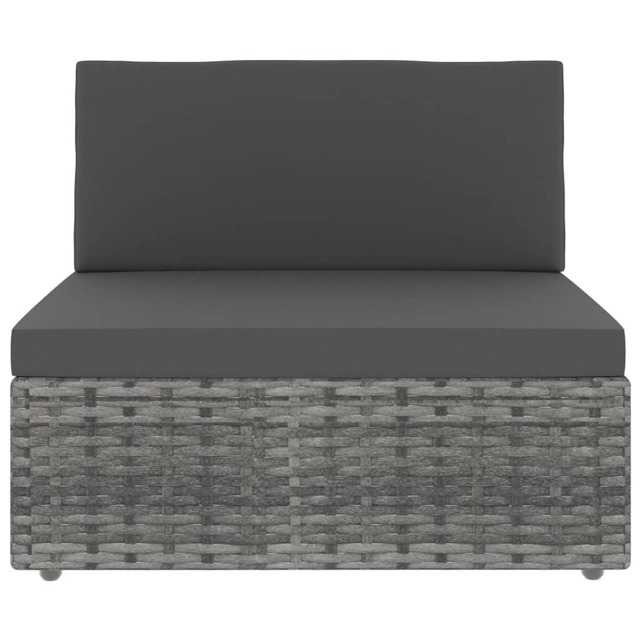 Voir la diapositive 3 : VIDAXL Salon de jardin 4 pcs Resine tressee Gris