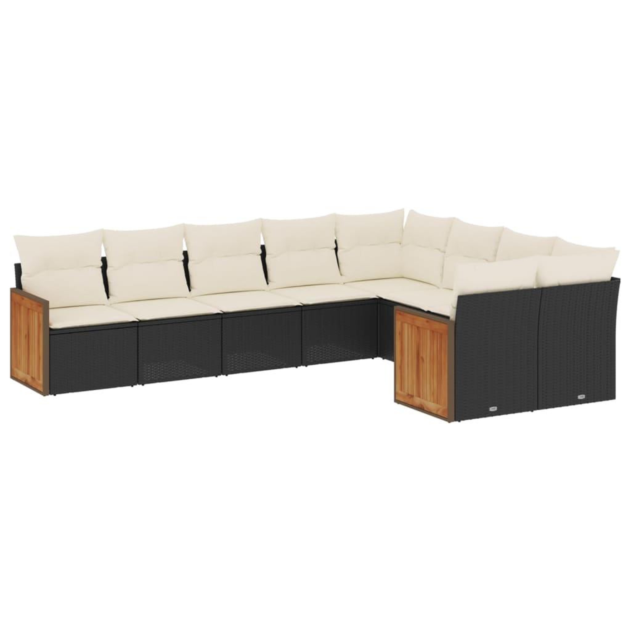 Voir la diapositive 2 : VIDAXL Salon de jardin 9 pcs avec coussins noir resine tressee
