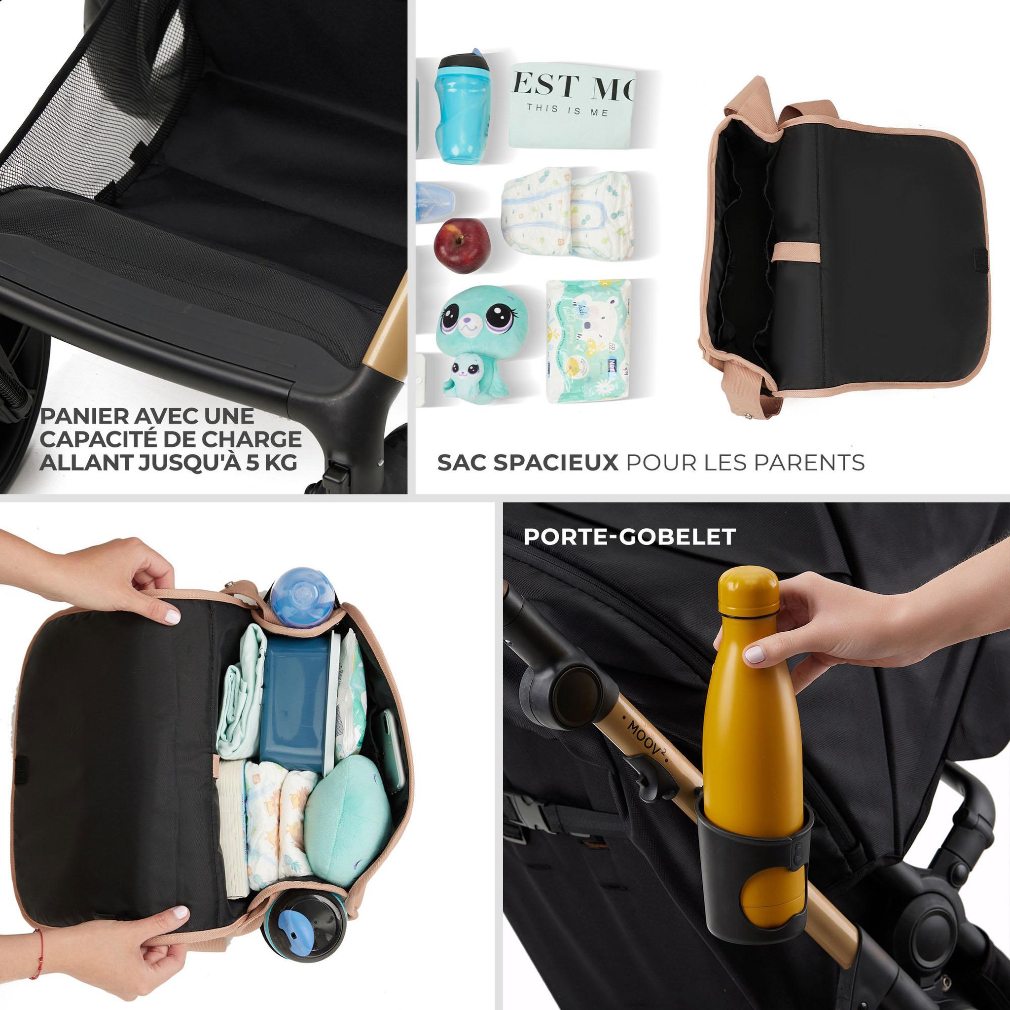 Voir la diapositive 6 : KINDERKRAFT Poussette trio moov 2 pratique et confortable