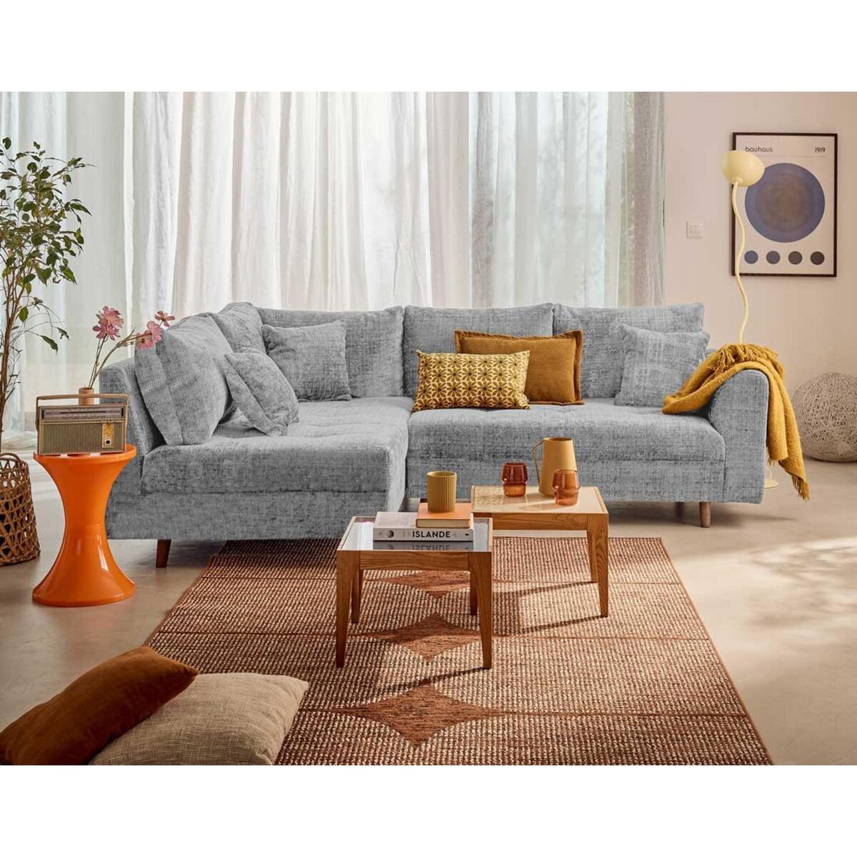 LISA DESIGN Rune - canapé d'angle gauche 4 places en velours texturé