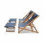 Voir la diapositive 4 : SWEEEK Chiliennes bois - Creus - 2 transats en bois d'Eucalyptus huilé avec coussin repose-tête gris et repose-pieds