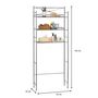 Voir la diapositive 4 : IDIMEX Etagère de salle de bain MARSA, rangement pour WC/lave-linge, en métal