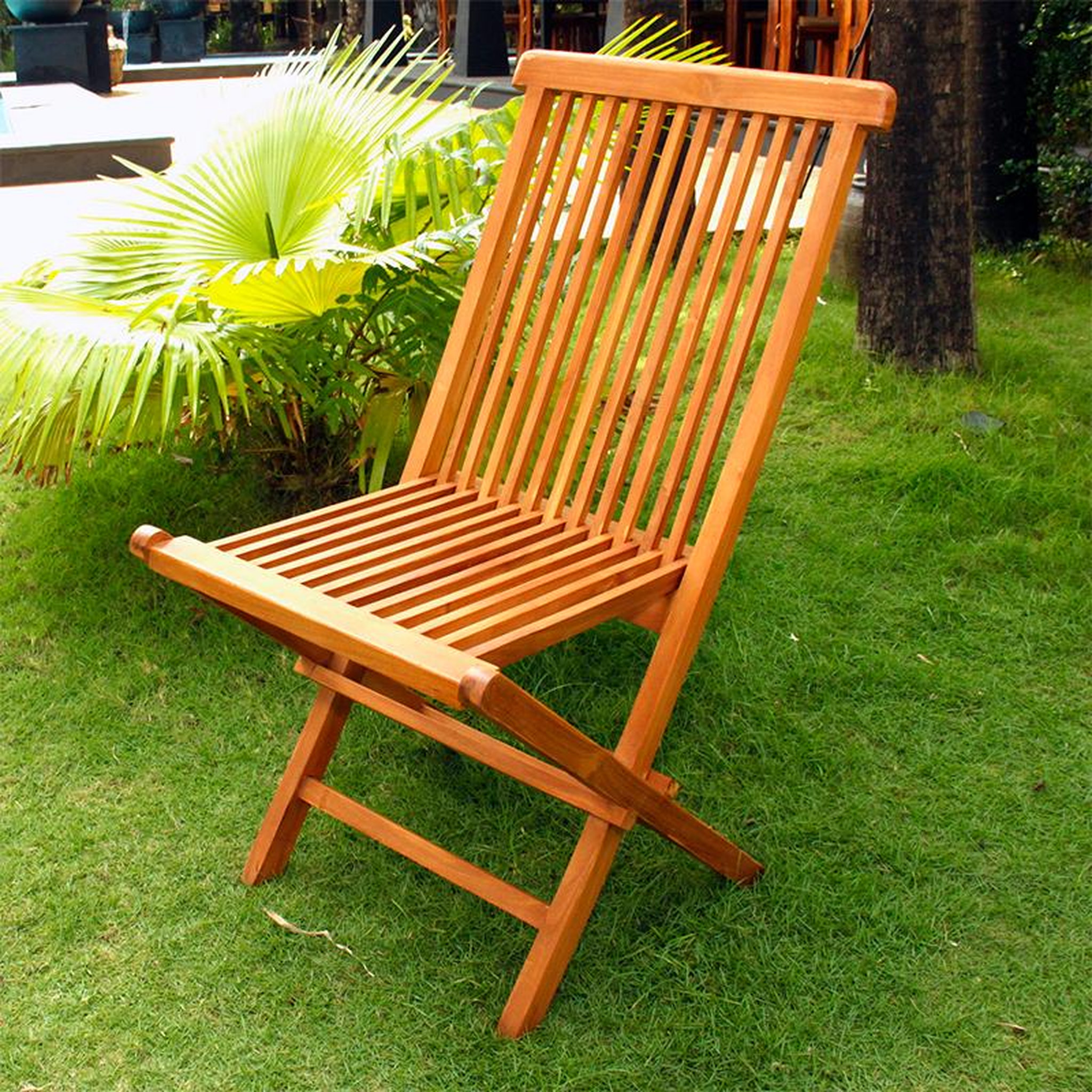 Voir la diapositive 2 : CONCEPT USINE Lot de 4 chaises pliantes jardin teck massif huilé teck