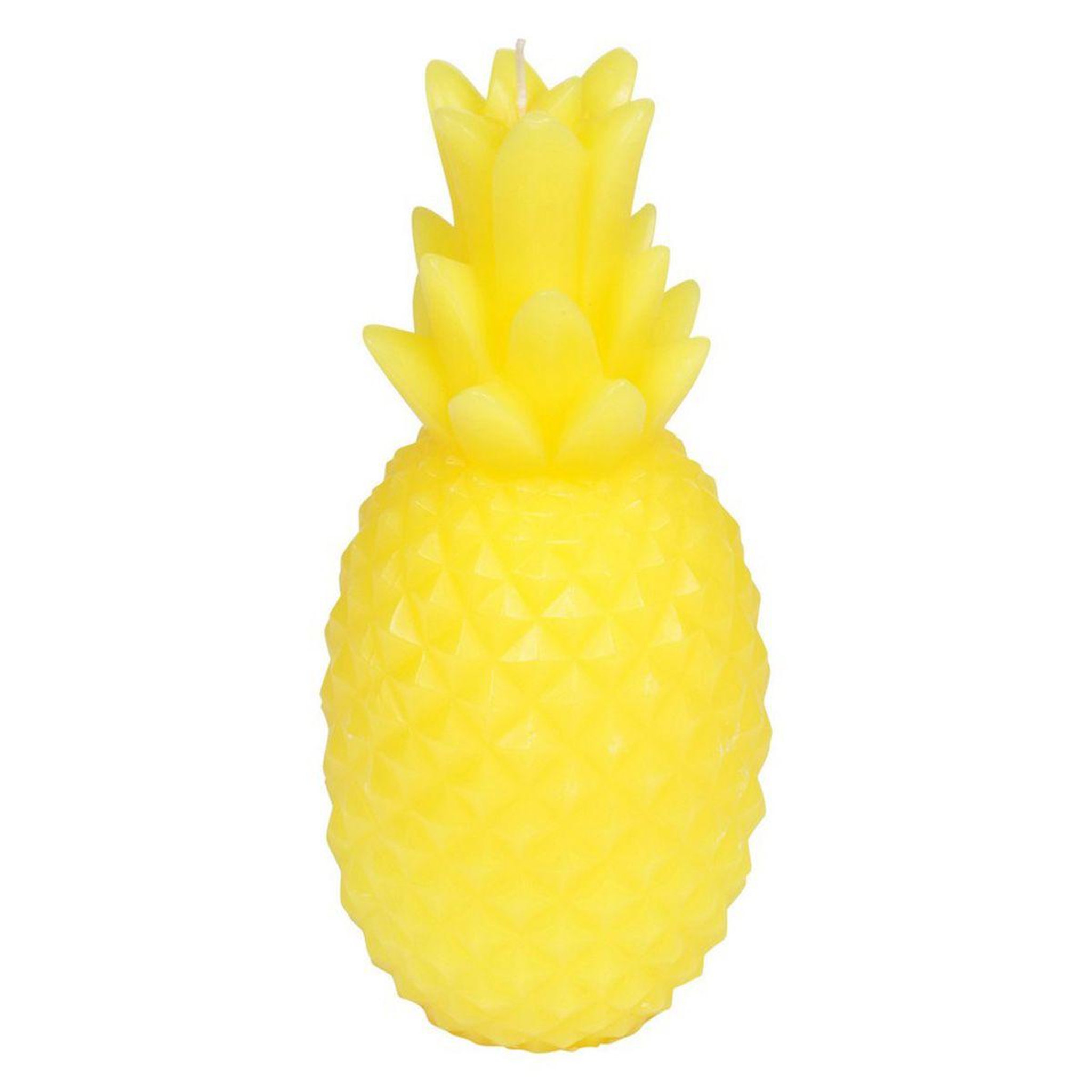 HOMEA Bougie déco  ananas tropical  20cm jaune