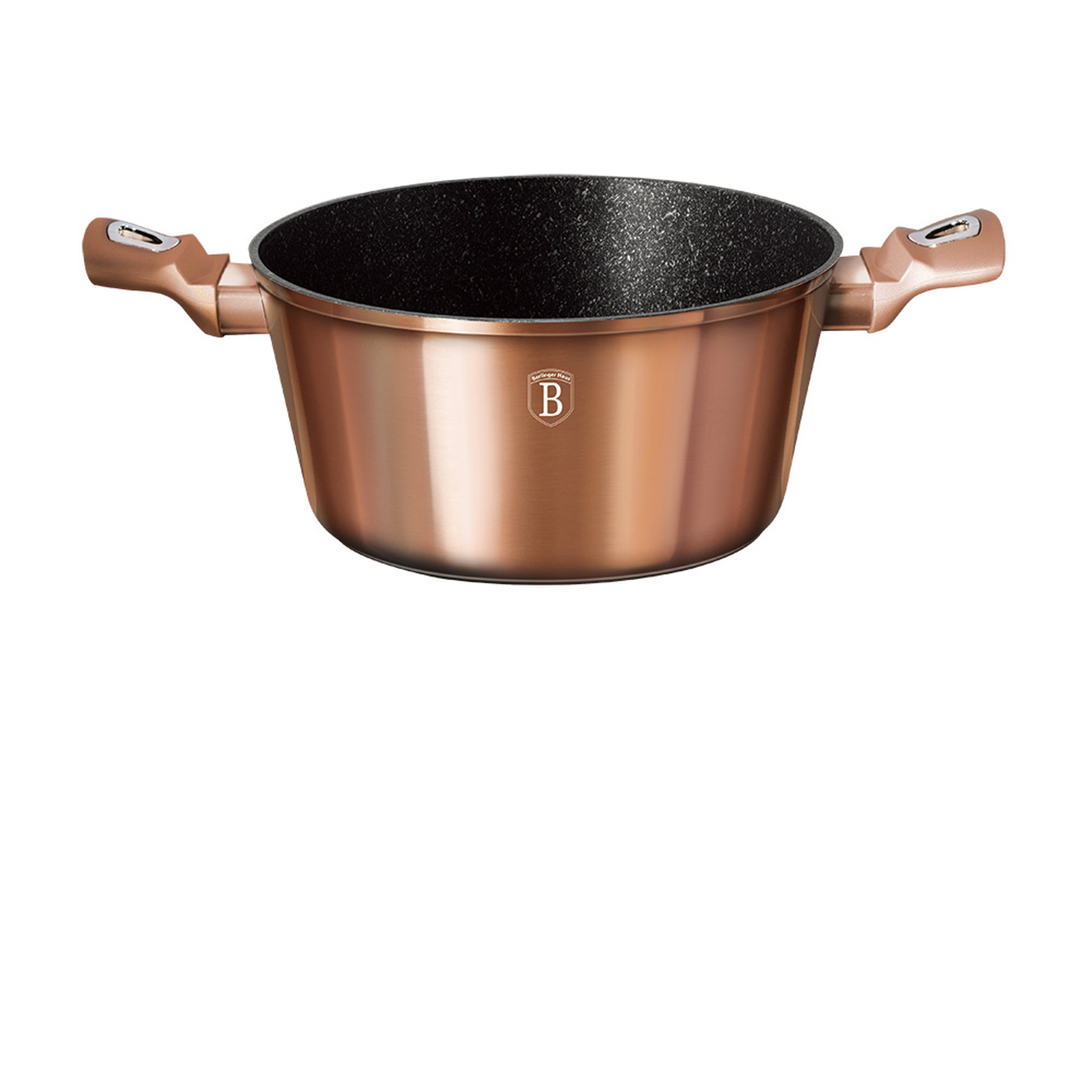 Voir la diapositive 2 : BERLINGER HAUS Faitout avec couvercle en verre induction 24 cm Aluminium forgé Cuivre métal