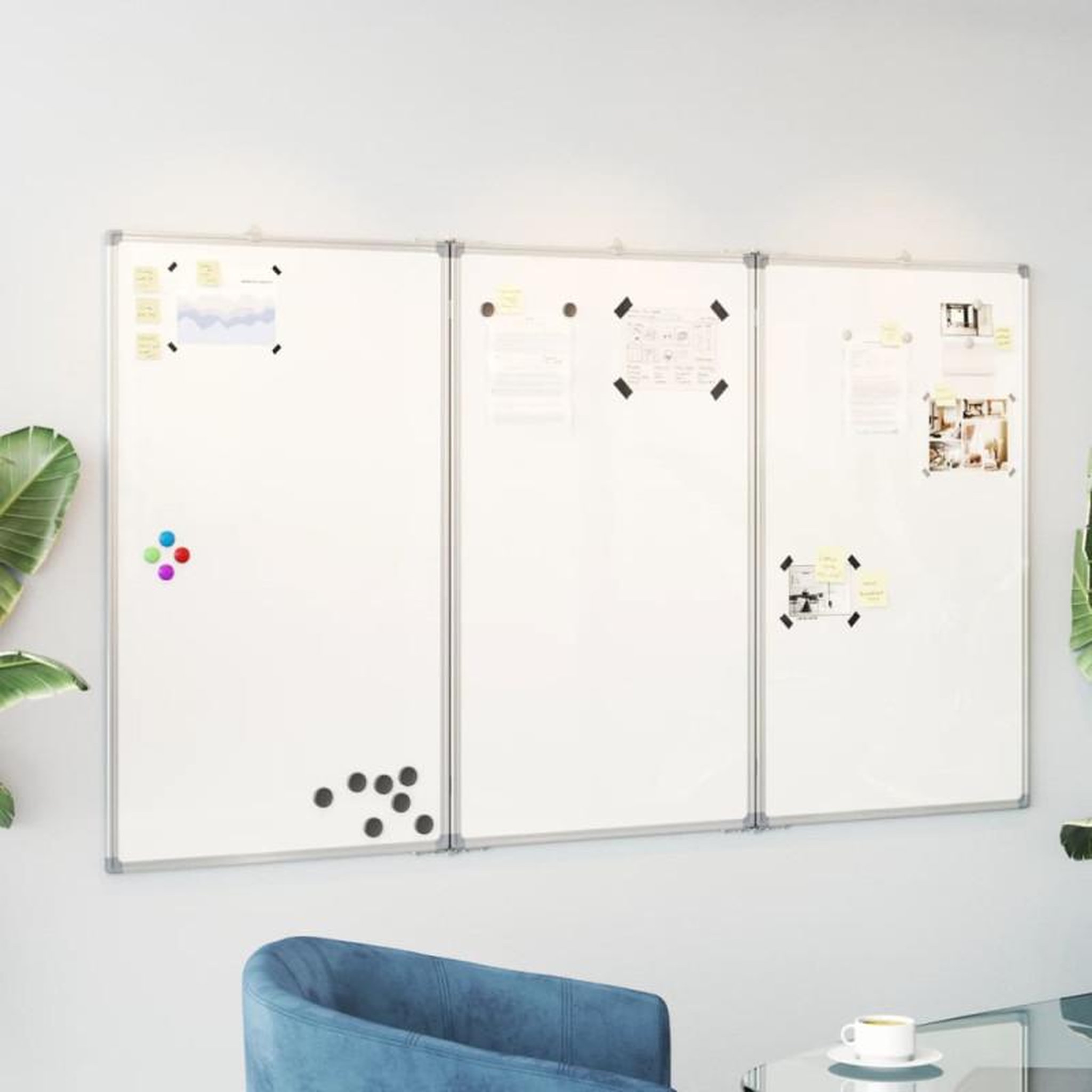 Voir la diapositive 1 : VIDAXL Tableau blanc magnétique pliable 150x100x1,7 cm aluminium