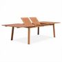 Voir la diapositive 4 : SWEEEK Table de jardin en bois 200-250-300cm - Almeria - Grande table rectangulaire avec allonge eucalyptus. Intérieur / Extérieur