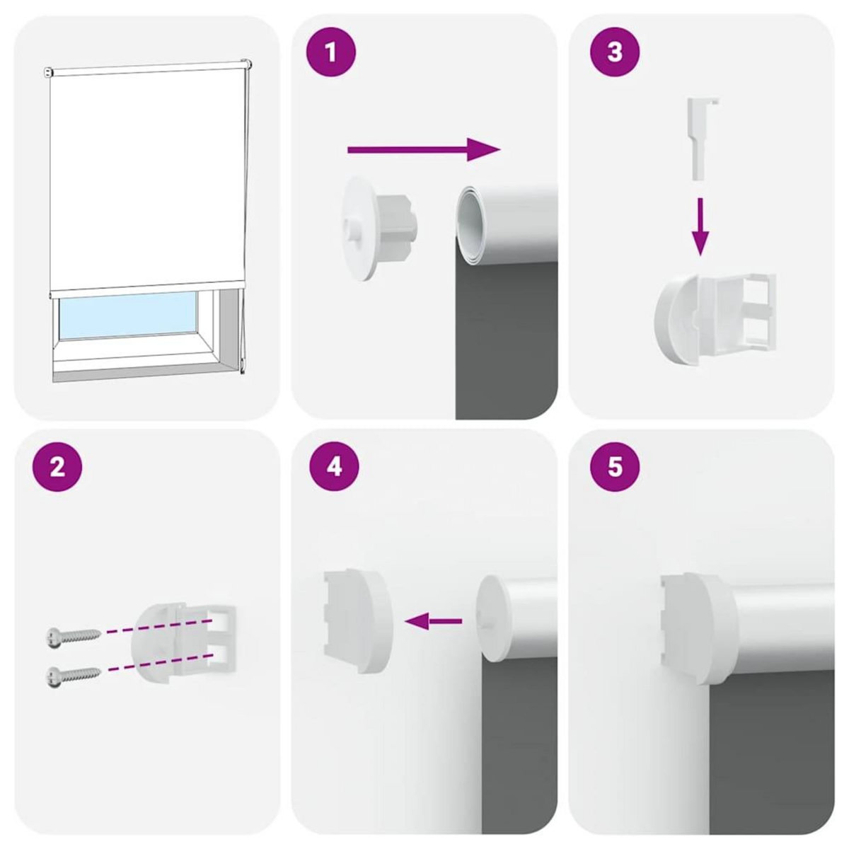 VIDAXL Store enrouleur occultant largeur du tissu 161,6 cm polyester