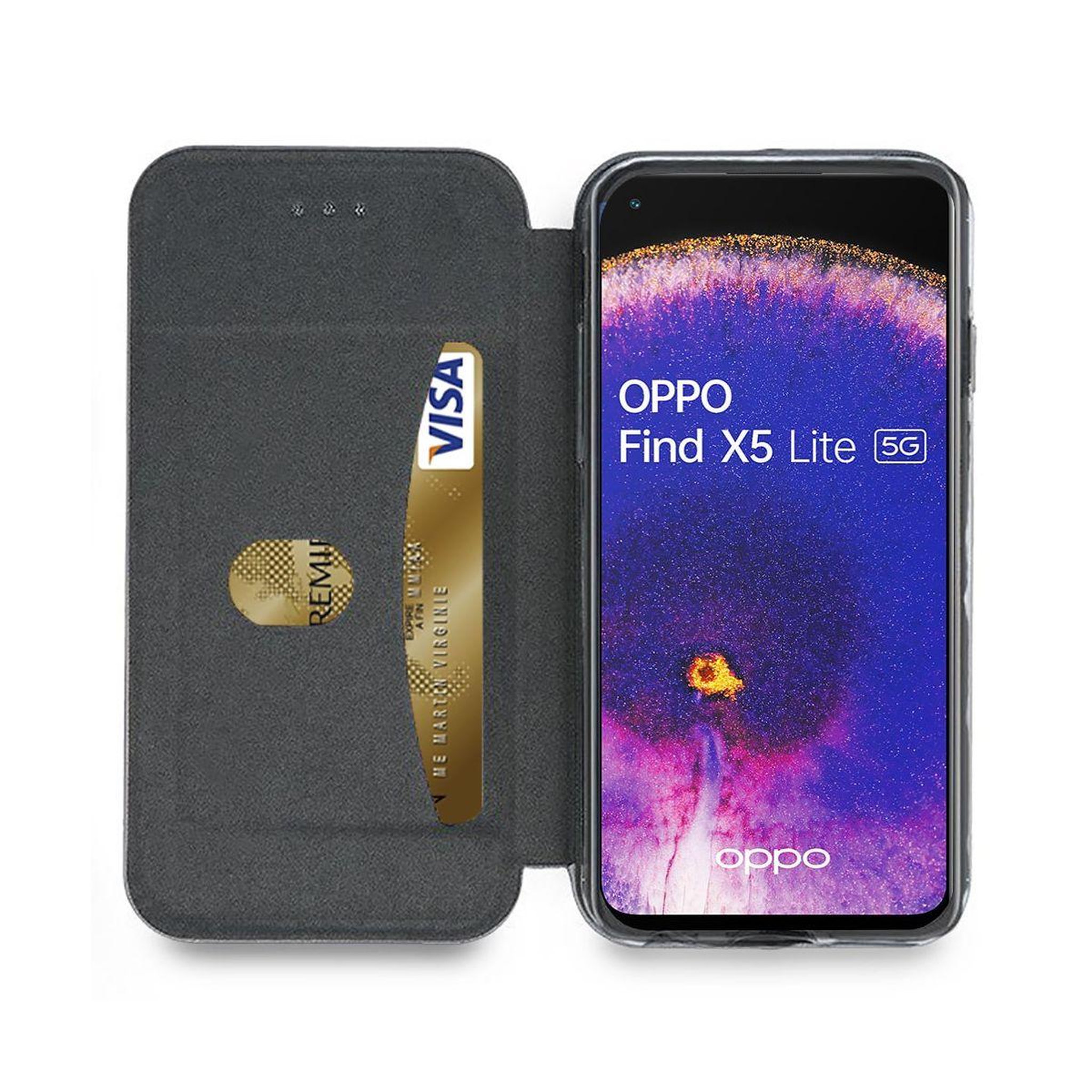 Voir la diapositive 3 : IBROZ Etui oppo find x5 lite etui cuir rose go