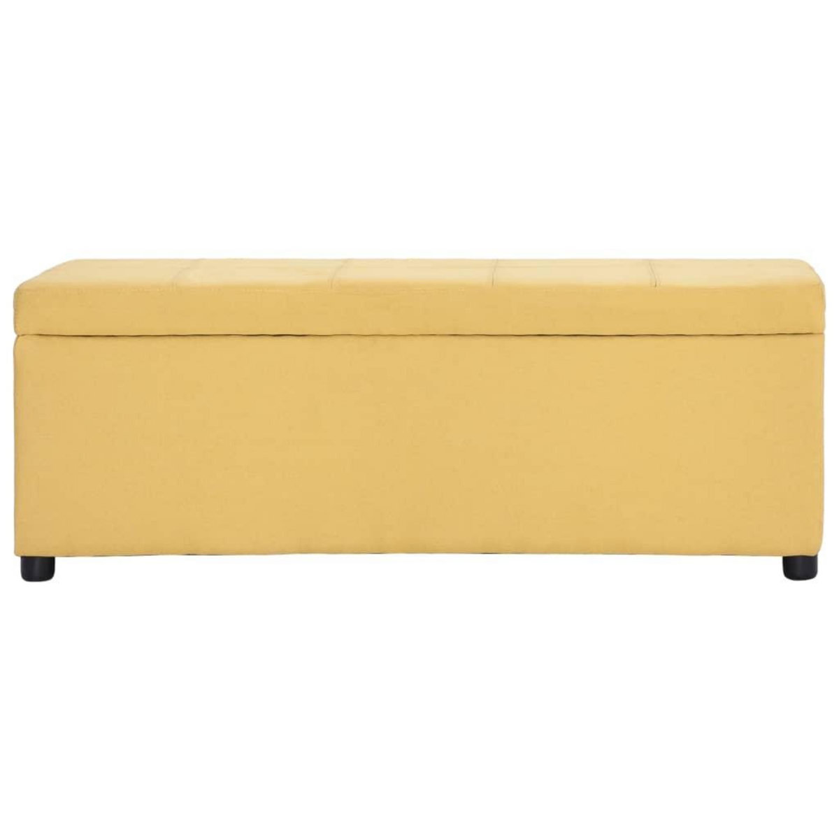 VIDAXL Banc avec compartiment de rangement 116 cm Jaune Polyester