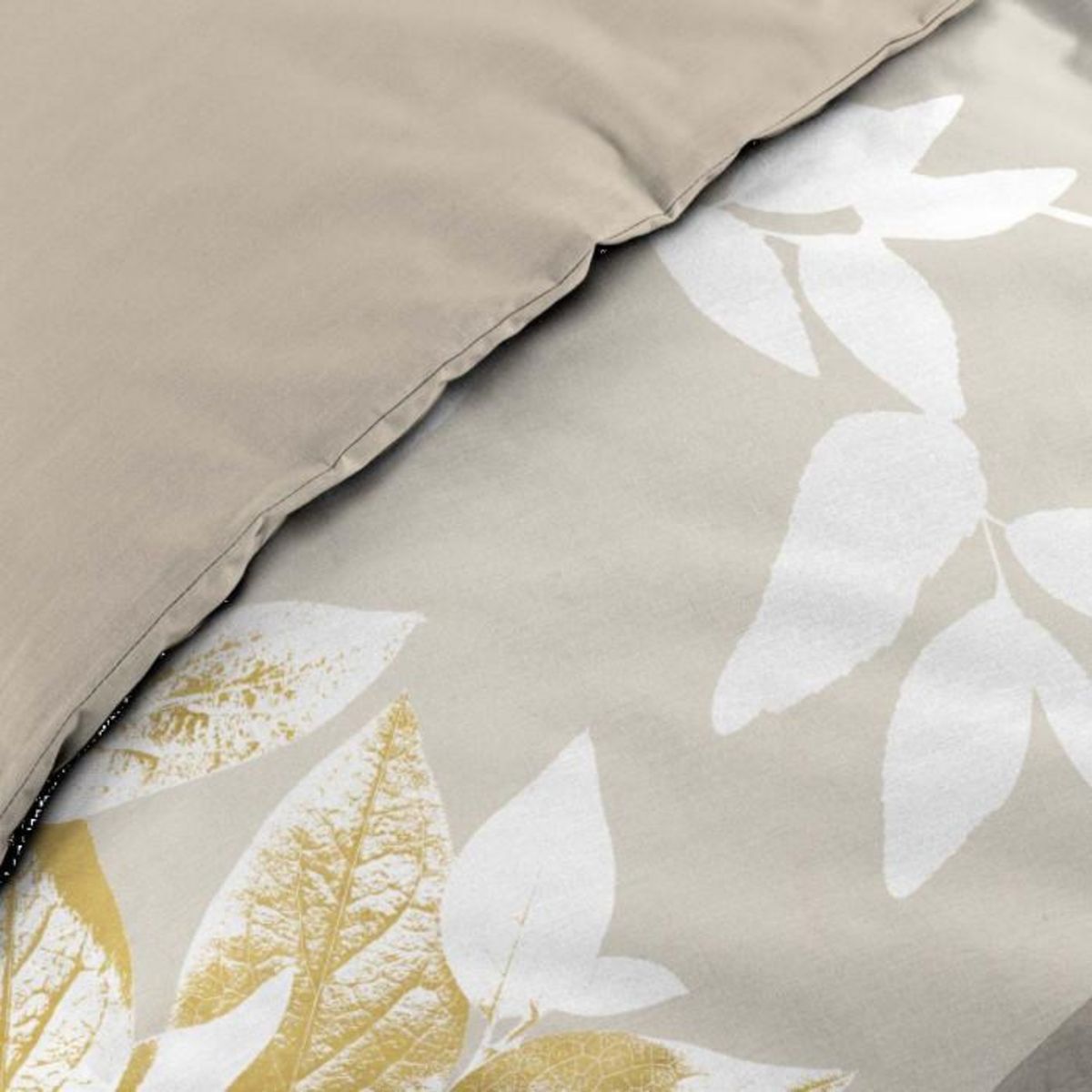 Paris Prix Parure de Lit 3 Pièces  Enora  240x220cm Beige