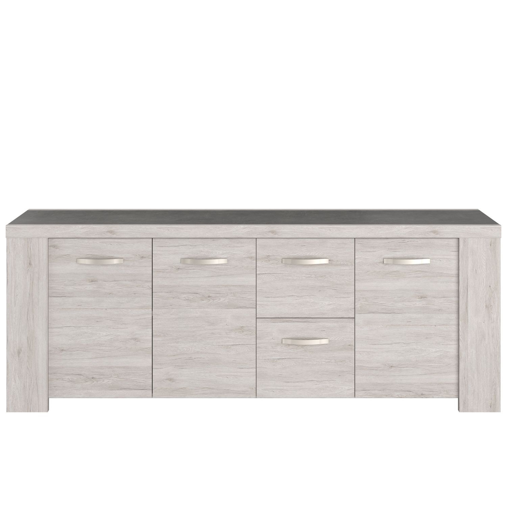 Voir la diapositive 5 : Buffet 4 portes 1 titoir L230 x H87x P55cm MEL