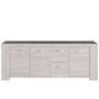 Voir la diapositive 5 : Buffet 4 portes 1 titoir L230 x H87x P55cm MEL