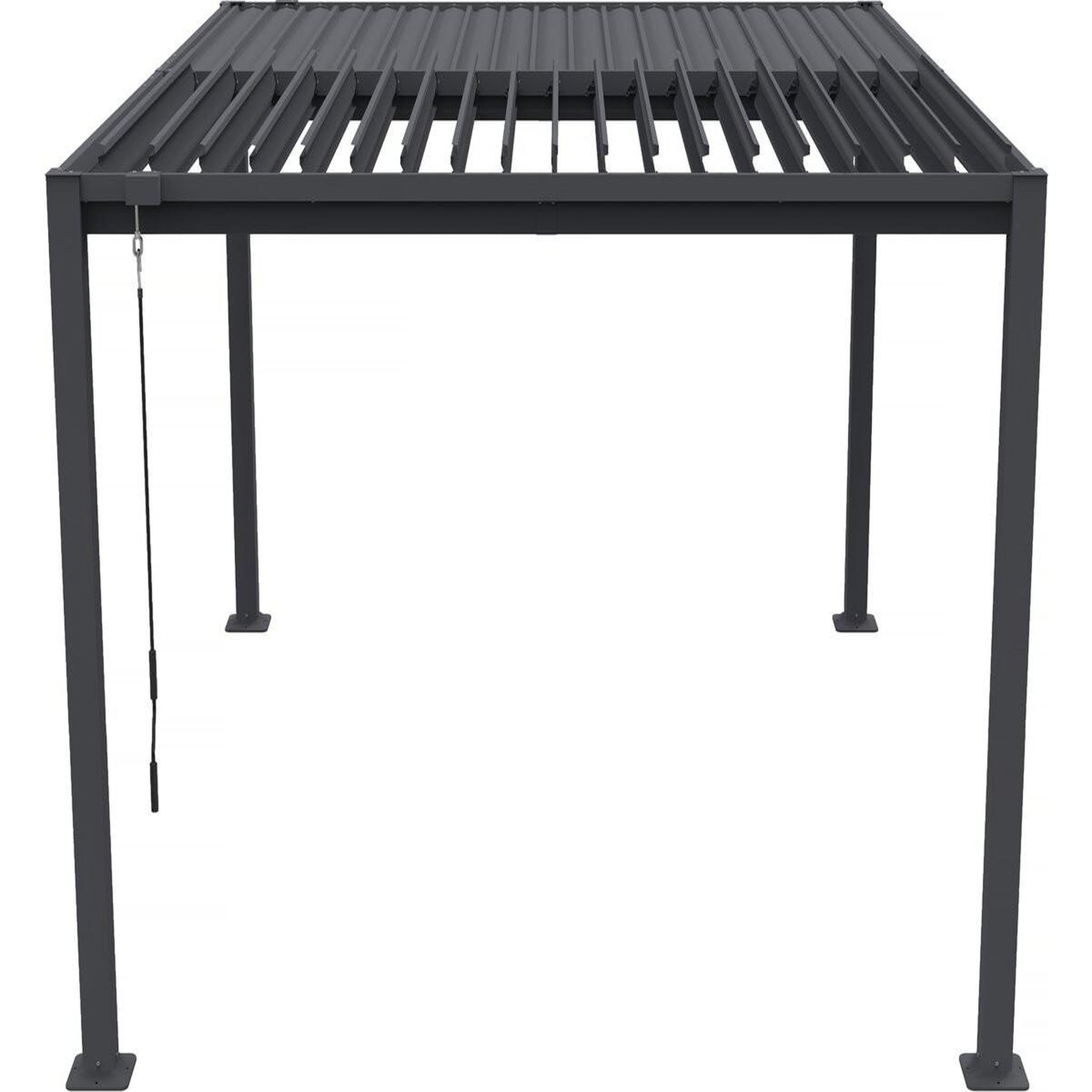 Voir la diapositive 3 : Habitat et Jardin Pergola bioclimatique autoportante avec lames orientables  howard  - 3 x 4 m - gris