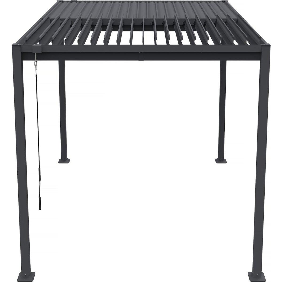 Habitat et Jardin Pergola bioclimatique autoportante avec lames orientables  Howard  - 3 x 4 m - Gris
