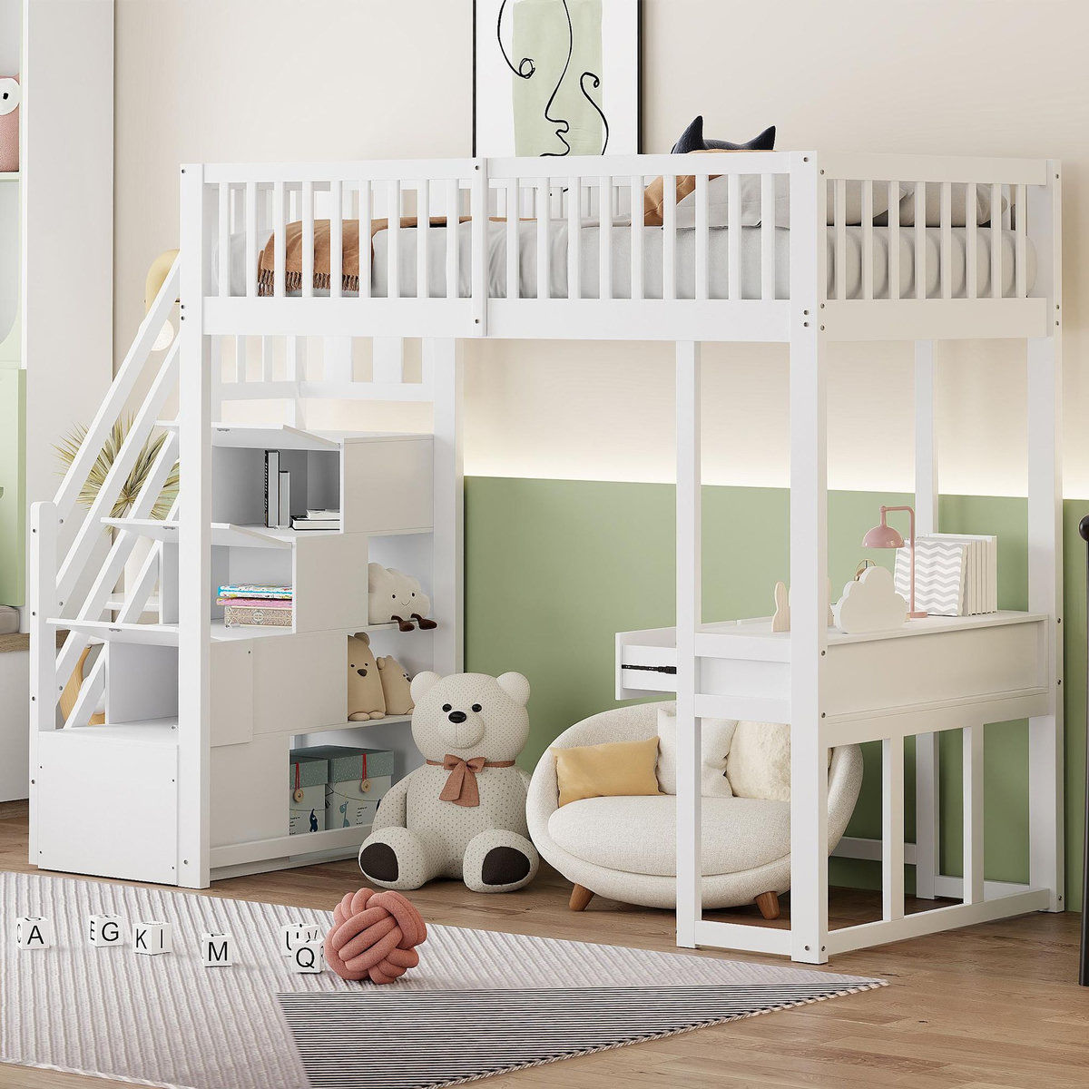 MERAX Lit mezzanine enfant