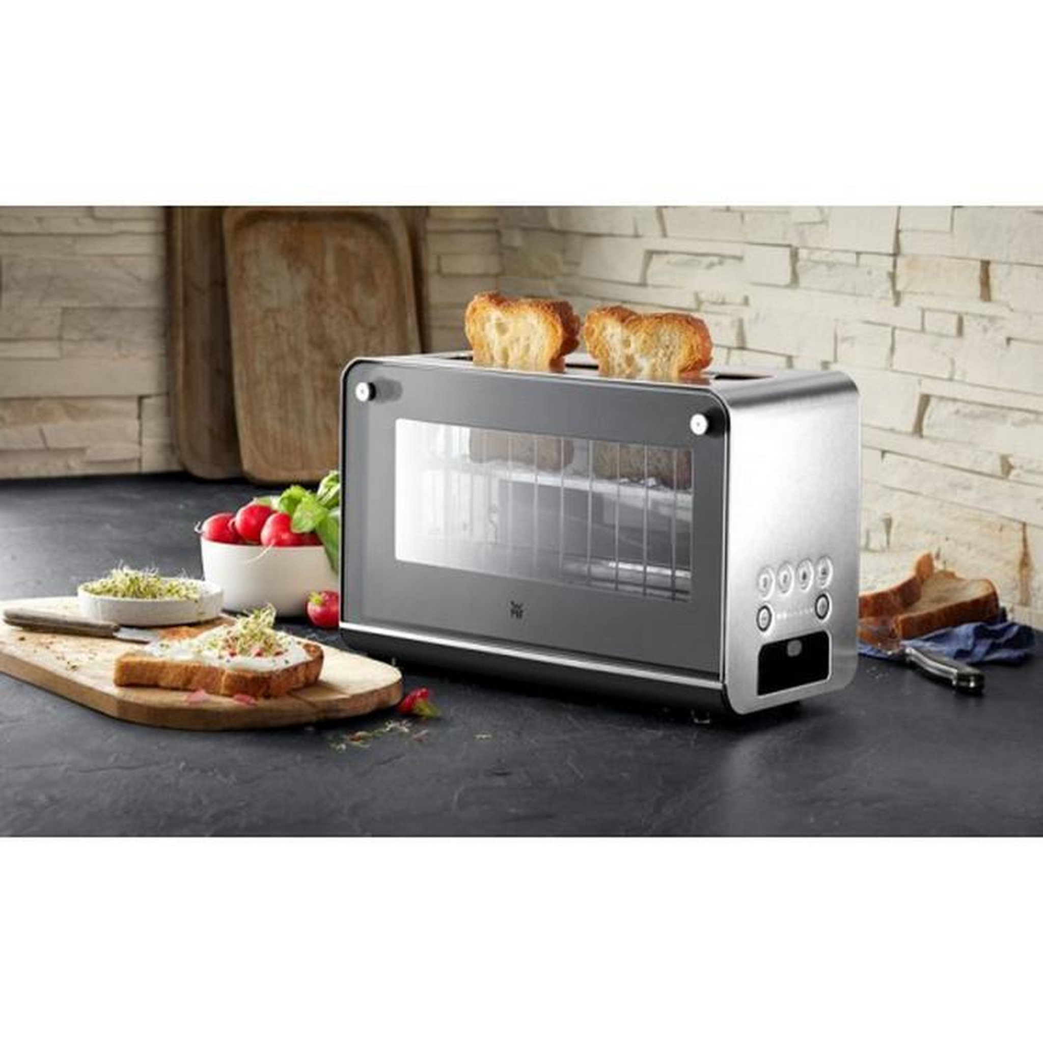 Voir la diapositive 2 : WMF Grille-pains 1 fente 1300w inox - 0414140011