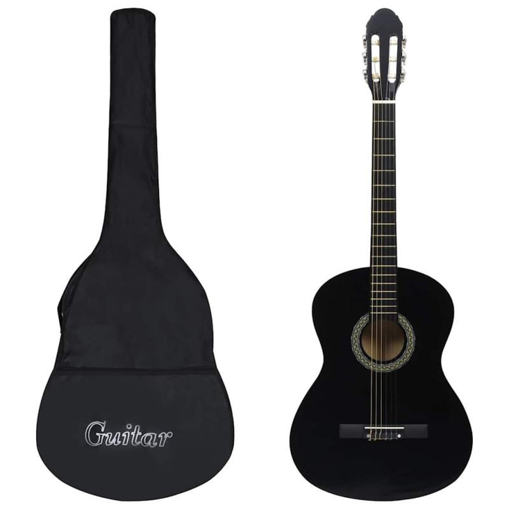 VIDAXL Jeu de guitare classique de débutant 12 pcs Noir 4 4 39
