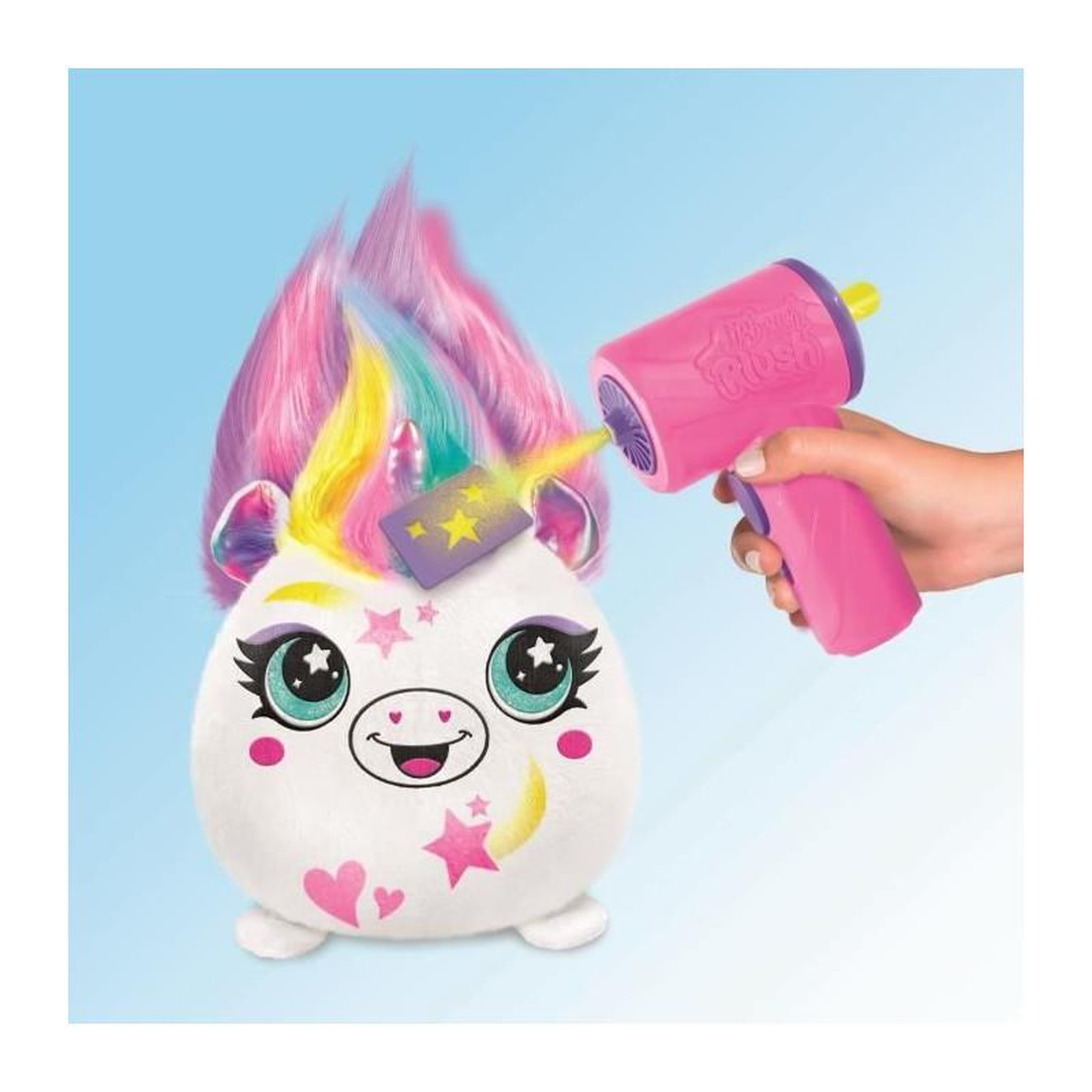 Voir la diapositive 3 : Canal Toys Canal Toys - Airbrush Plush - Peluche Squishy Hair'iffic  a coiffer et décorer avec spray électronique, feutres, -AIR 040- a