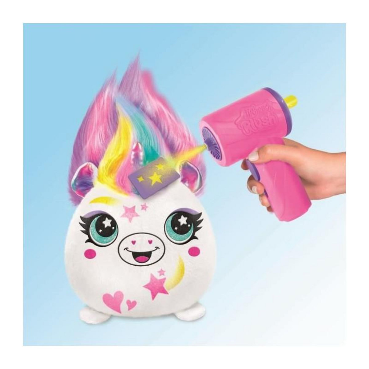 Canal Toys Canal Toys - Airbrush Plush - Peluche Squishy Hair'iffic  a coiffer et décorer avec spray électronique, feutres, -AIR 040- a