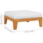 Voir la diapositive 6 : VIDAXL Repose-pied sectionnel avec coussin blanc creme Bois d'acacia