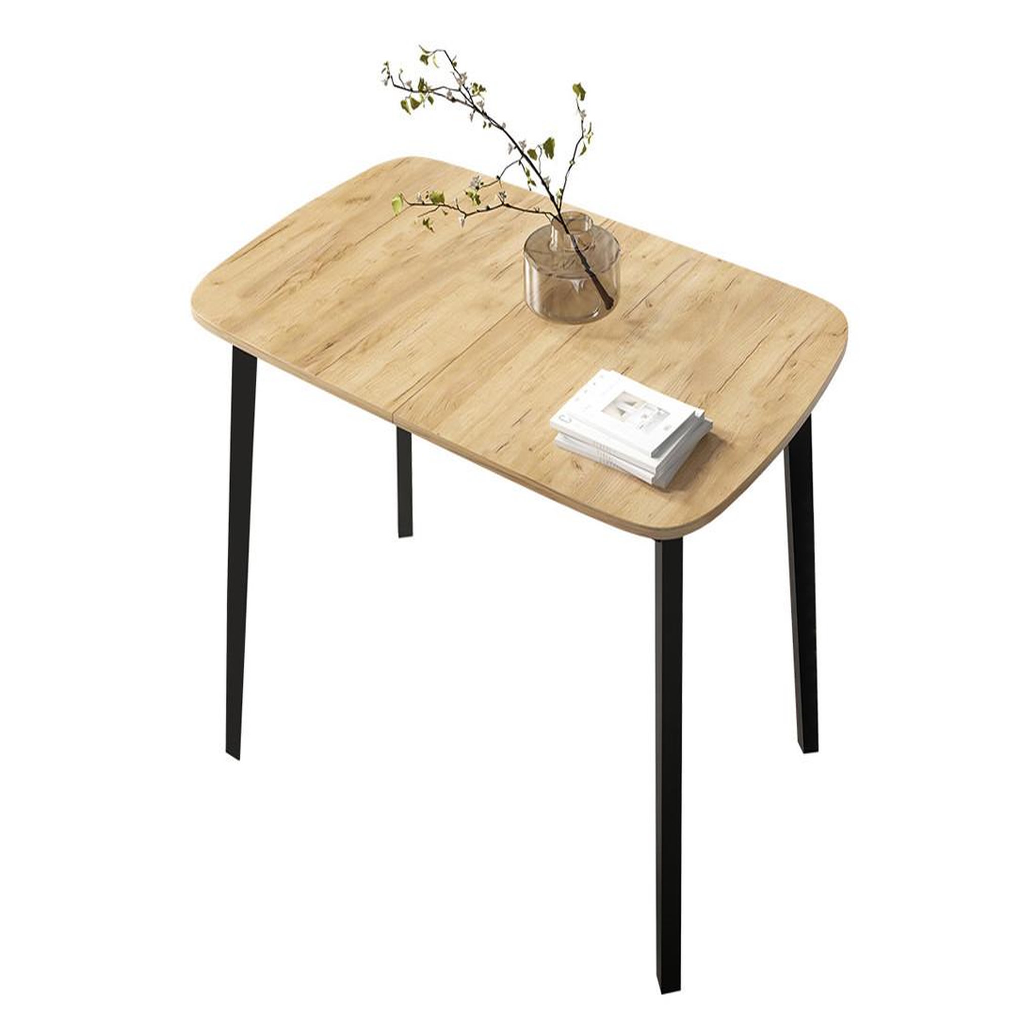 Voir la diapositive 2 : BEST MOBILIER Magov - table à manger extensible - effet bois et noir - 4 personnes