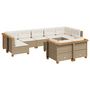 Voir la diapositive 2 : VIDAXL Salon de jardin avec coussins 10 pcs beige resine tressee