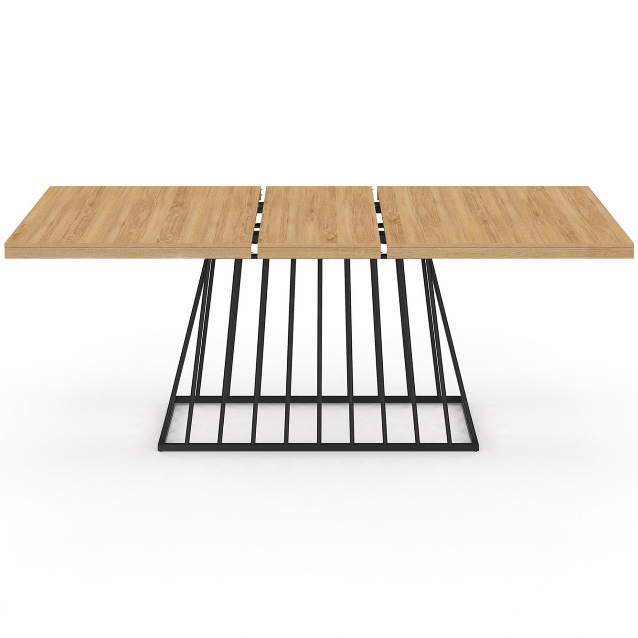 Voir la diapositive 3 : ID MARKET Table à manger extensible rectangle yuna 6-10 personnes plateau bois et pied filaire en métal noir 160 - 200 cm