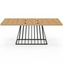Voir la diapositive 3 : ID MARKET Table à manger extensible rectangle YUNA 6-10 personnes plateau bois et pied filaire en métal noir 160 - 200 cm
