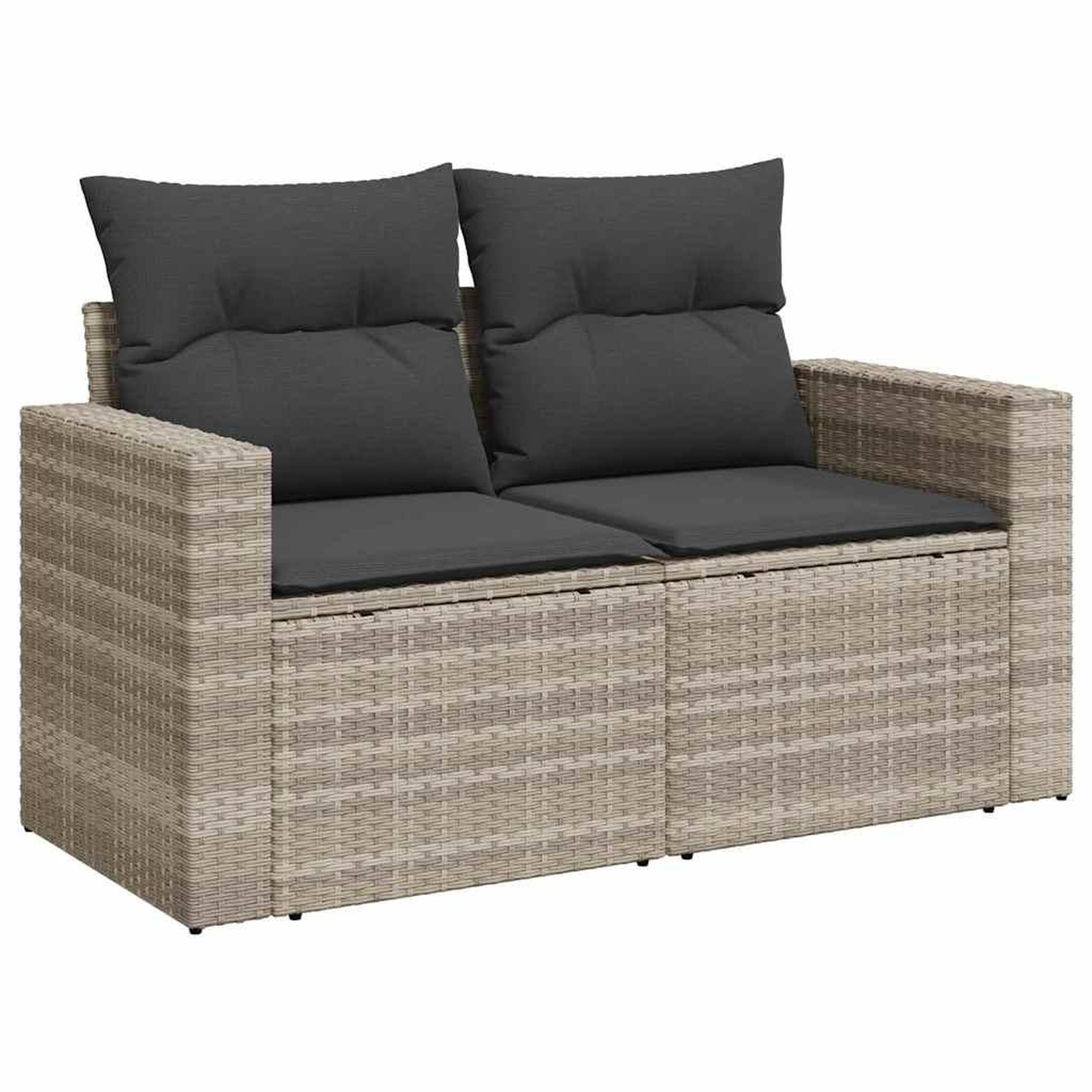Voir la diapositive 5 : VIDAXL Salon de jardin 8 pcs avec coussins gris clair resine tressee