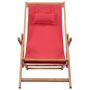 Voir la diapositive 2 : VIDAXL Chaise pliable de plage Tissu et cadre en bois Rouge