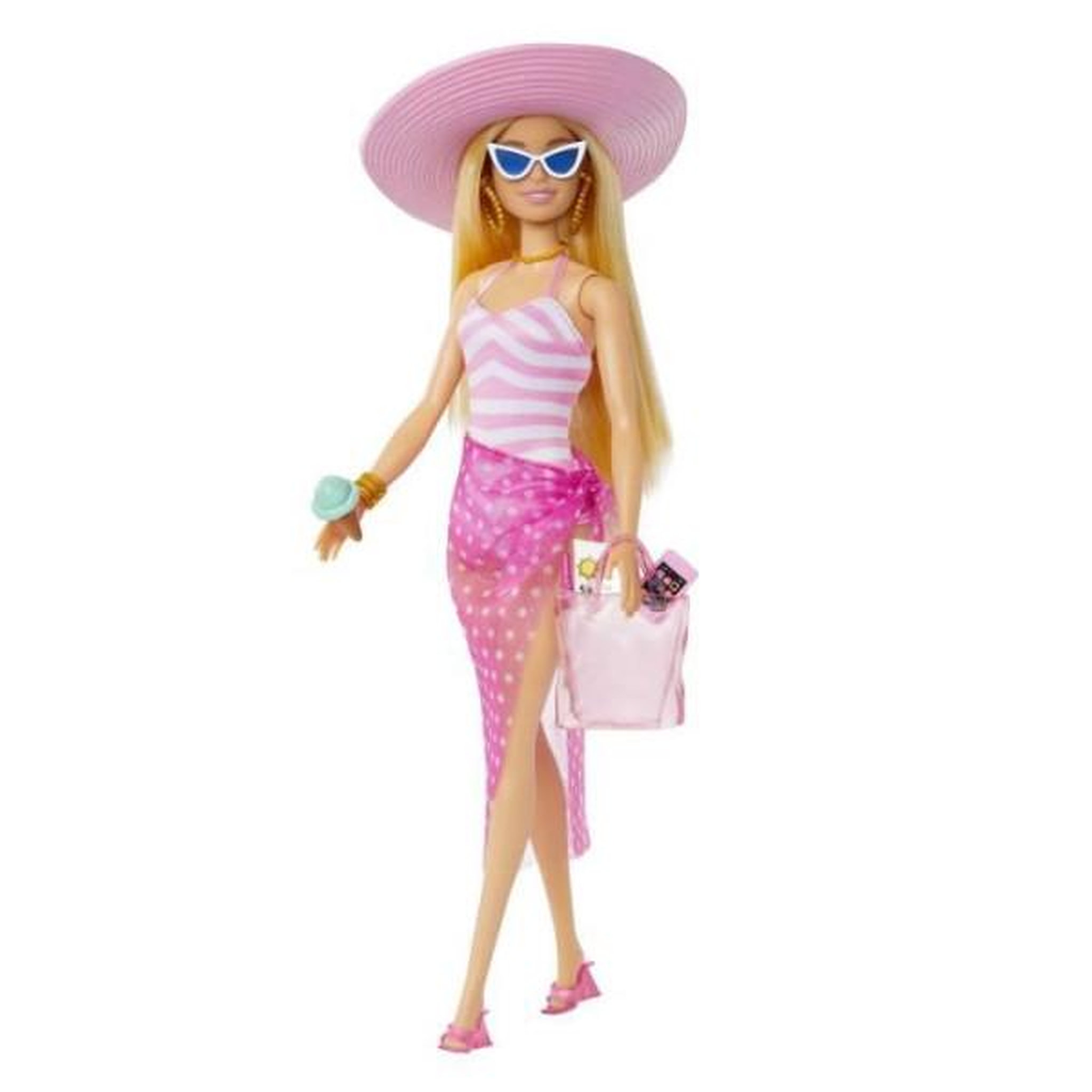 Voir la diapositive 2 : BARBIE Barbie-barbie plage-poupée blonde en maillot de bain et accessoires hpl73