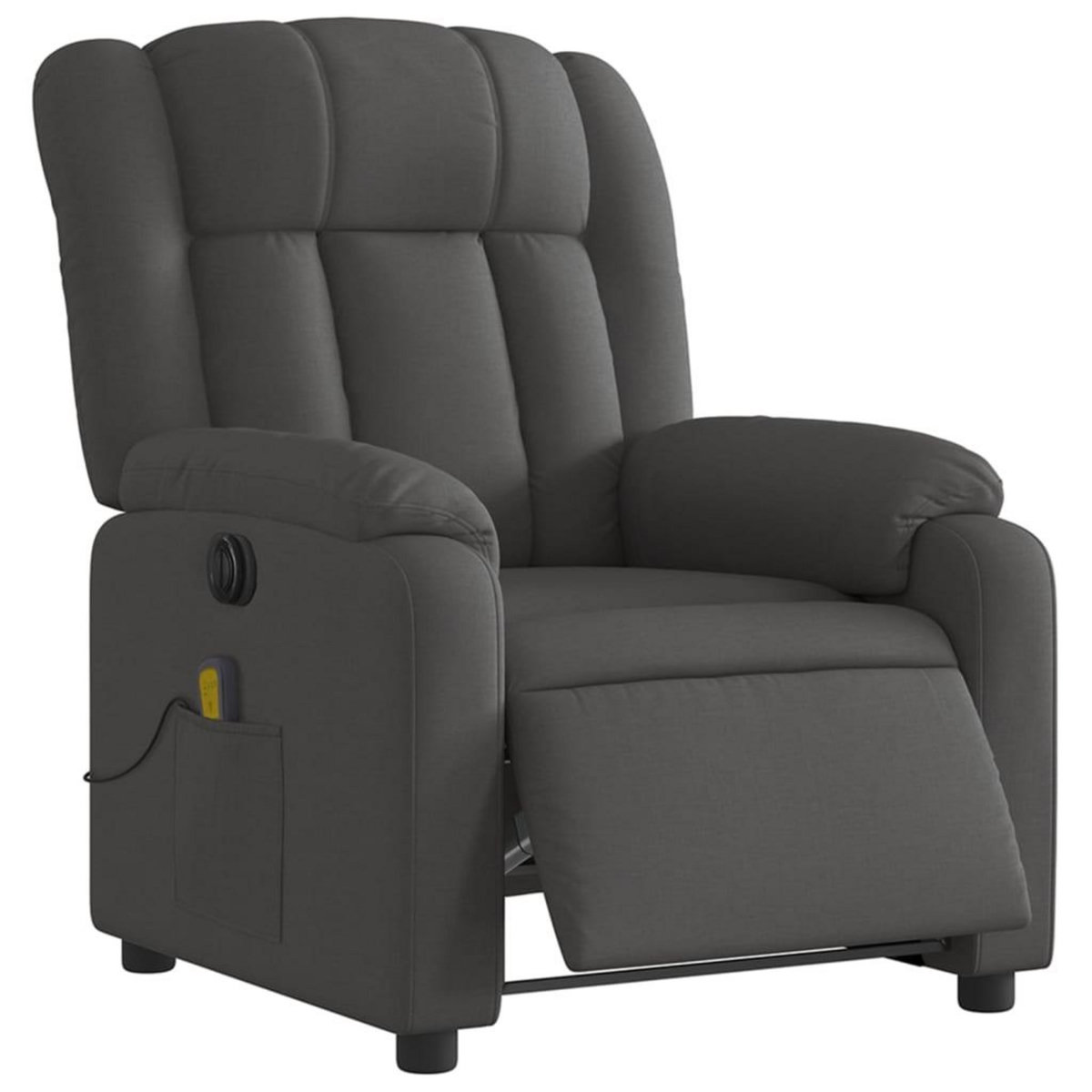 VIDAXL Fauteuil inclinable de massage electrique gris fonce tissu