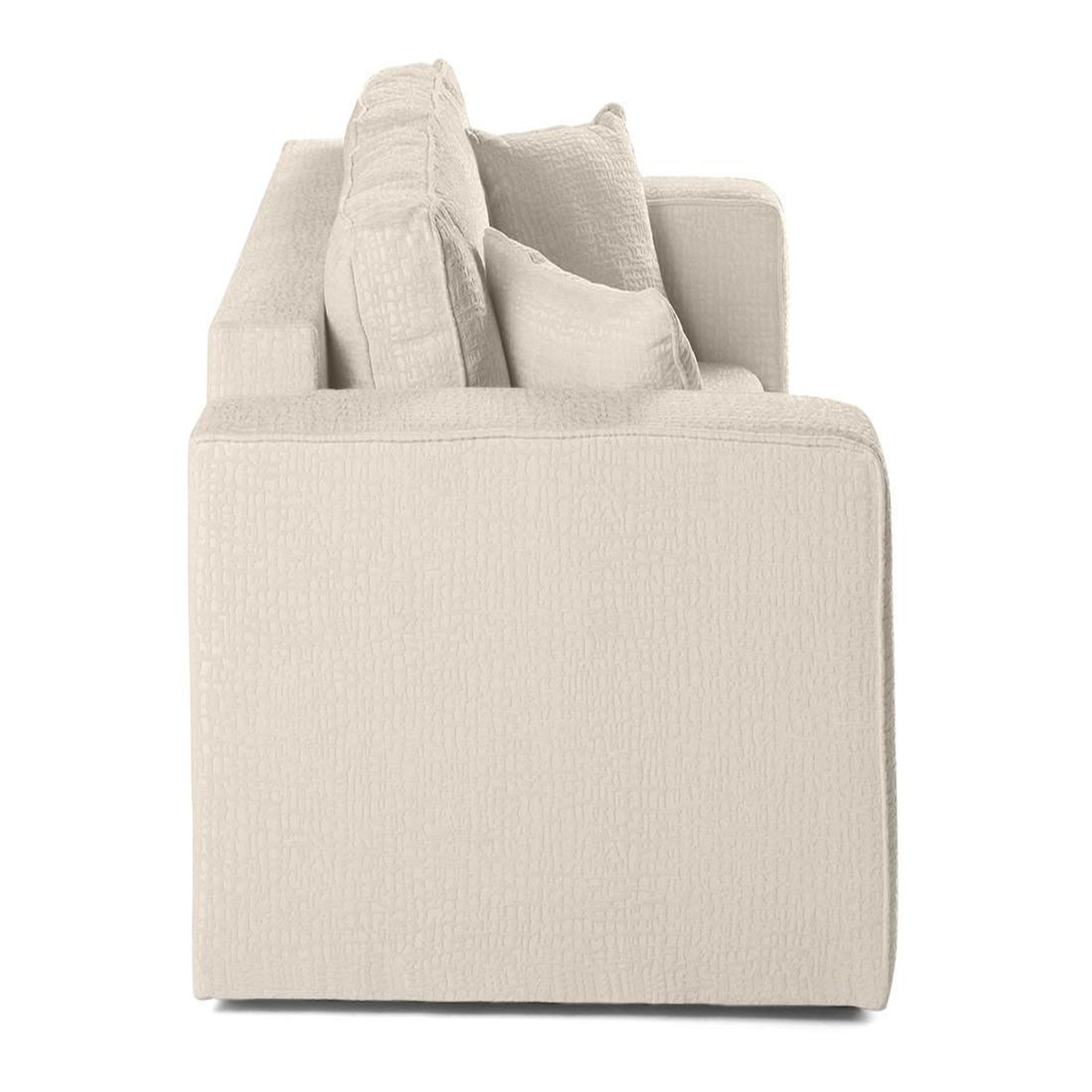 Voir la diapositive 4 : BEST MOBILIER Topaze - canapé droit 2 places - en tissu velours relief