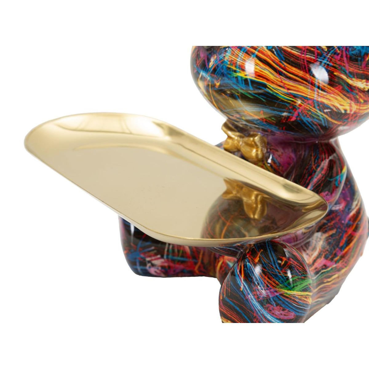 Paris Prix Statuette Ourson Assis & Vide-Poche  Psyco  22cm Multicolore