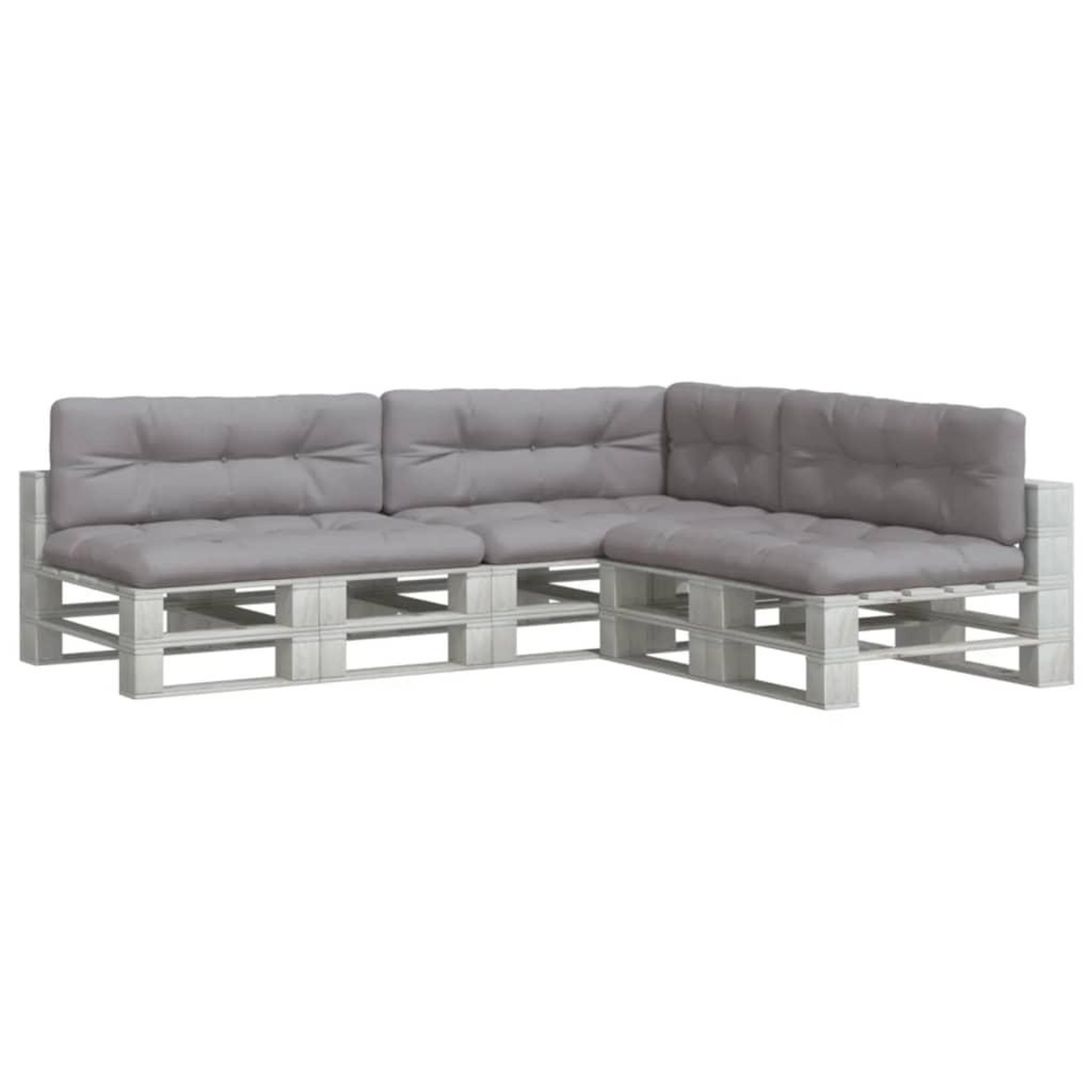 Voir la diapositive 3 : VIDAXL Coussins de palette lot de 7 gris tissu