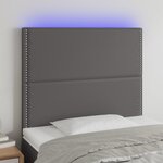 VIDAXL Tete de lit a LED Gris 100x5x118/128 cm Similicuir