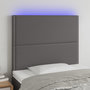 Voir la diapositive 1 : VIDAXL Tete de lit a LED Gris 100x5x118/128 cm Similicuir