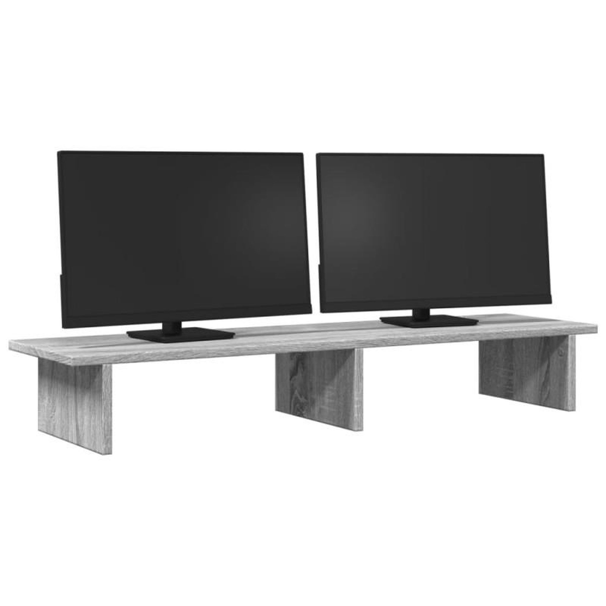Voir la diapositive 3 : VIDAXL Support de moniteur sonoma gris 100x27x15 cm bois d ingénierie
