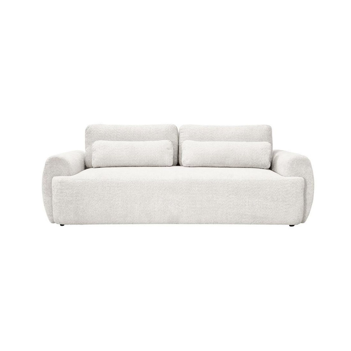 BEST MOBILIER Mahina - canapé droit 3 places - convertible avec coffre - en tissu bouclette
