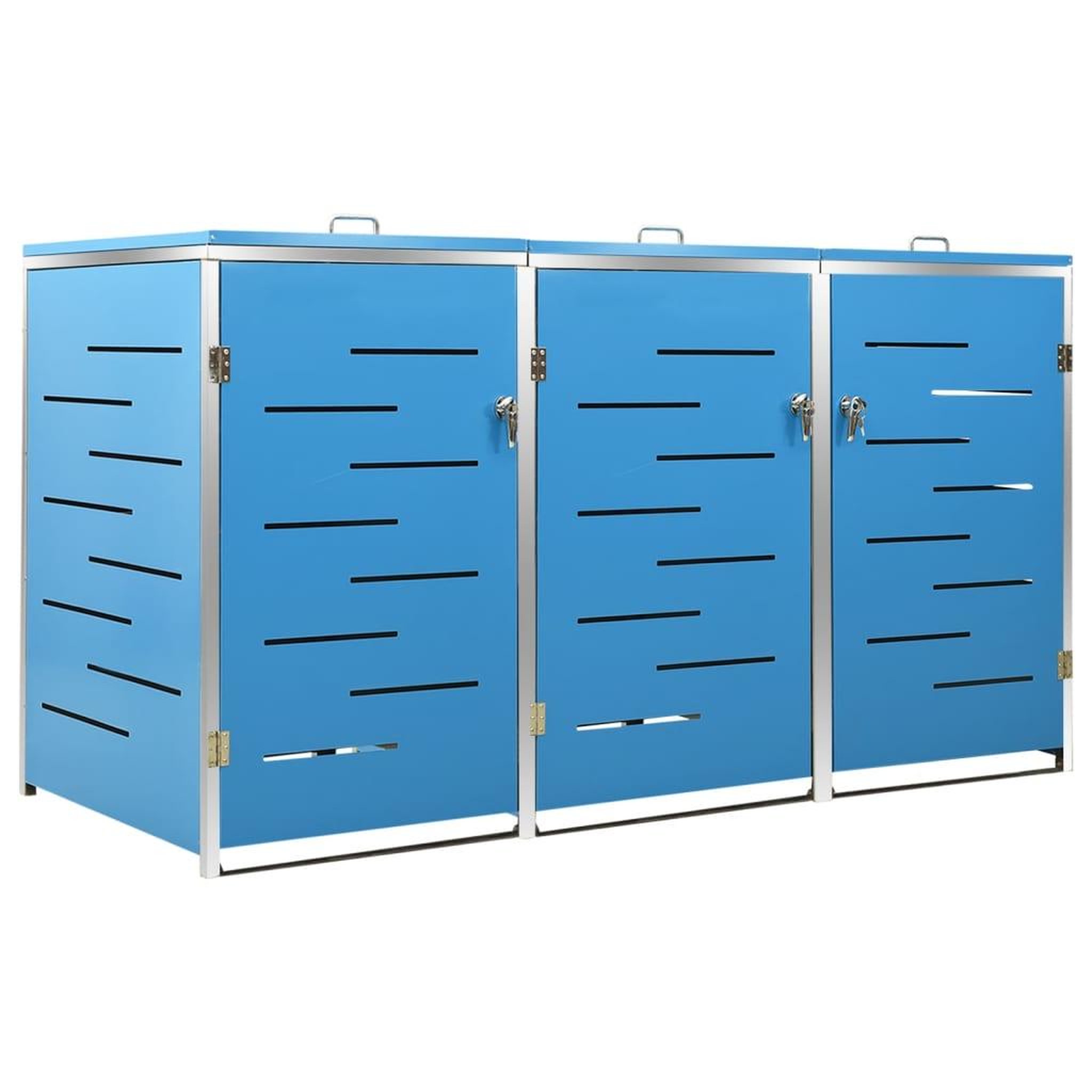 Voir la diapositive 2 : VIDAXL Abri pour trois poubelles 207x77,5x112,5 cm Inox