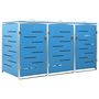 Voir la diapositive 2 : VIDAXL Abri pour trois poubelles 207x77,5x112,5 cm Inox
