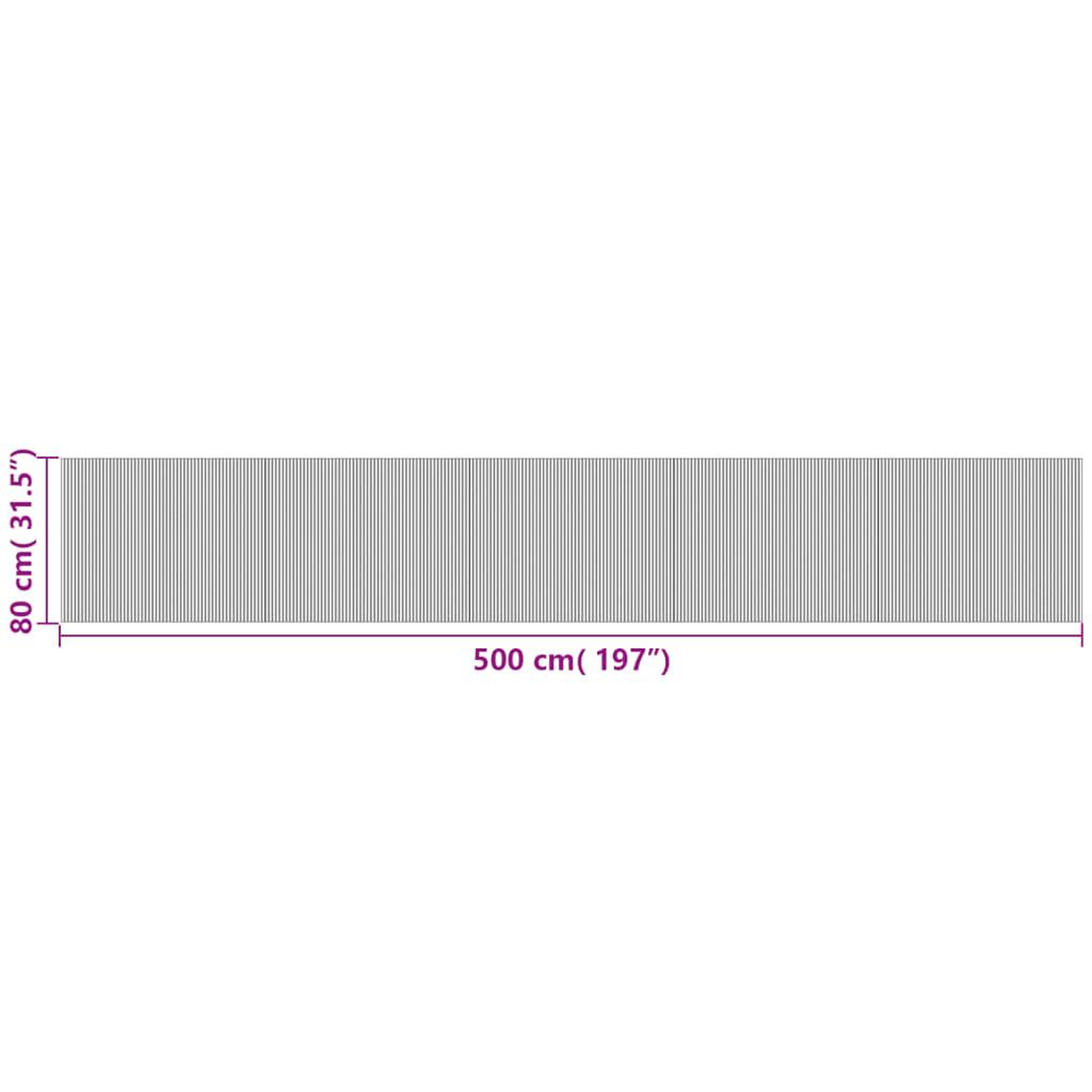 Voir la diapositive 6 : VIDAXL Tapis rectangulaire gris 80x500 cm bambou