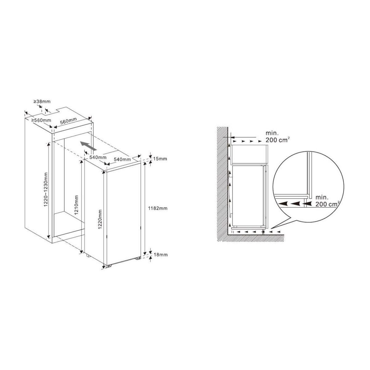 De Dietrich Réfrigérateur 1 porte encastrable DRL1220ES